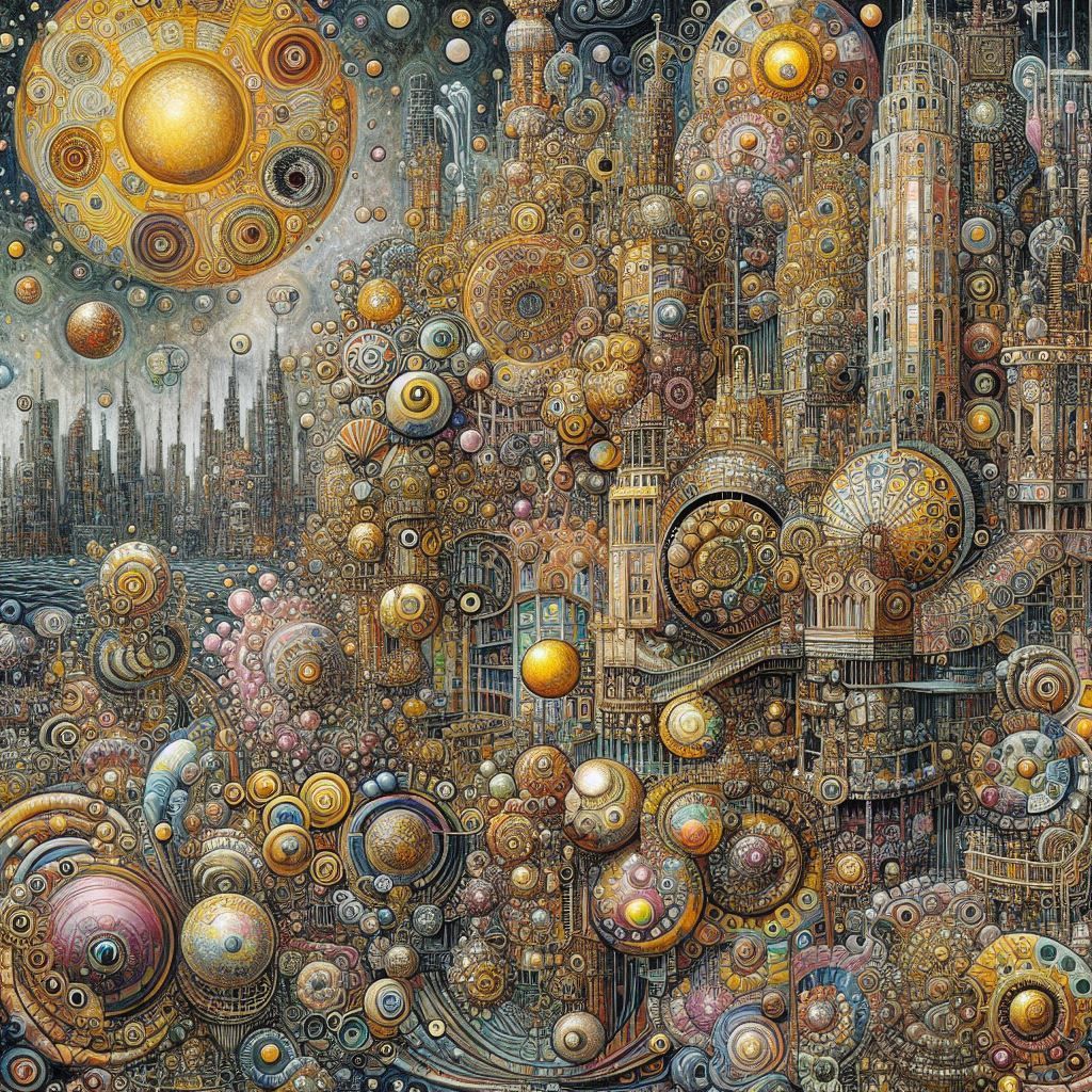 PINBALL CITY ABSTRACT KLIMT STYLE