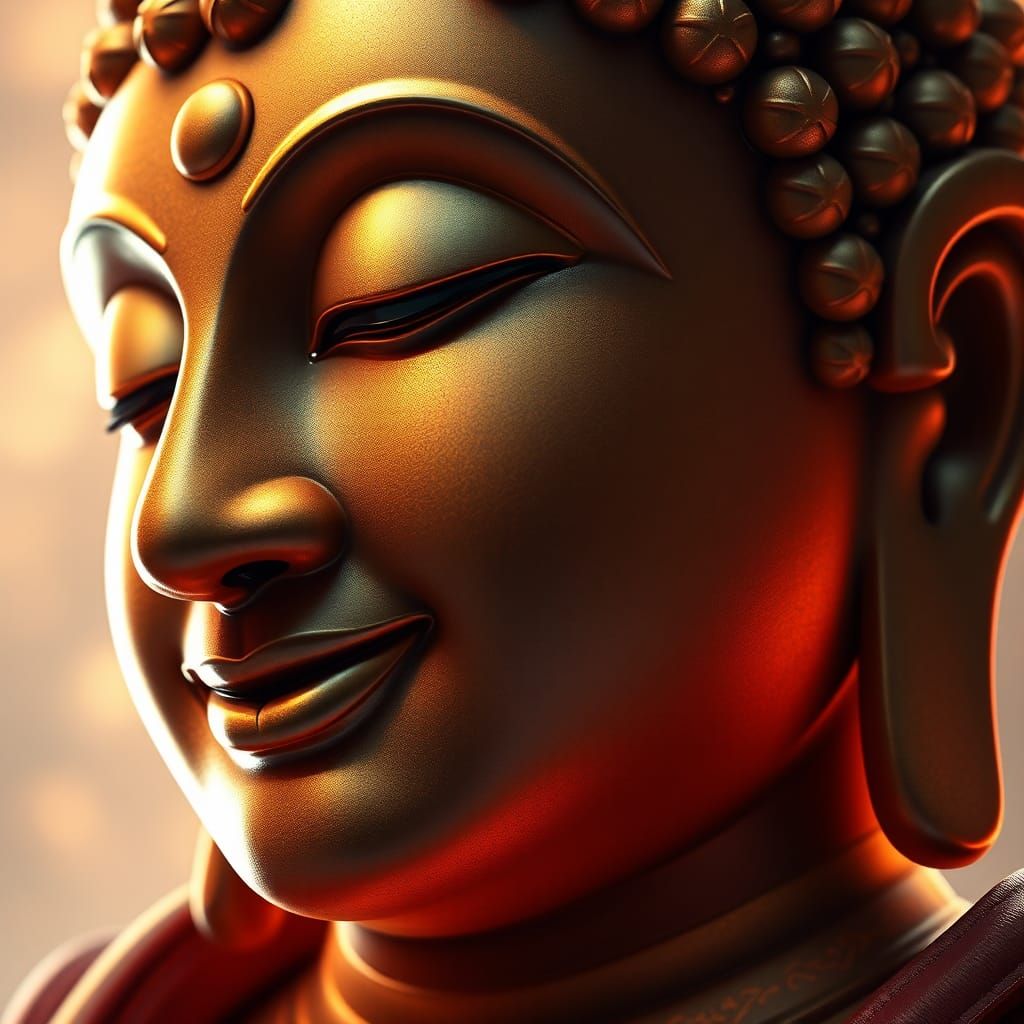 Subhuti's Profound Understanding: An Art Nouveau Portrait