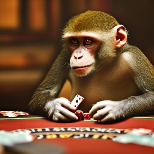 Monkey playing poker - AI Generated Artwork - NightCafe Creator