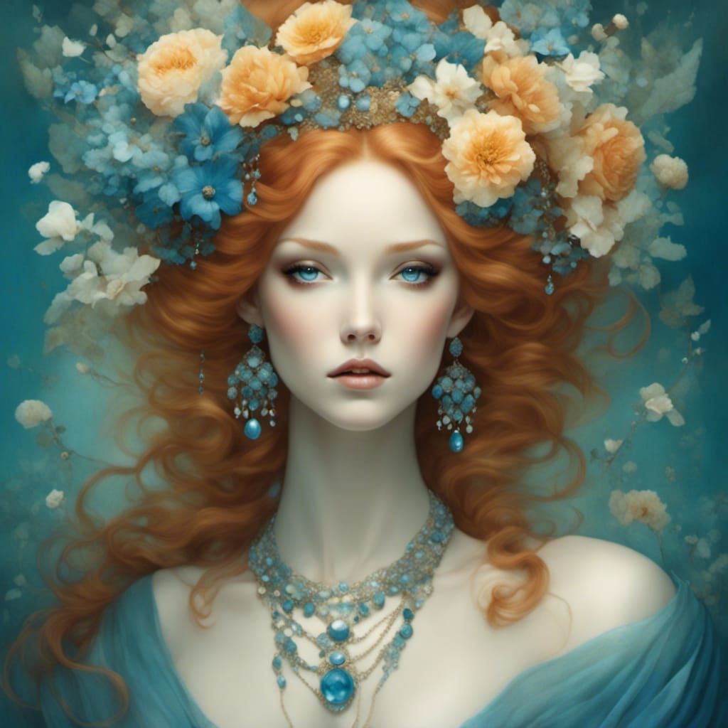 <lora:PrettyAdornmentStyle:1.0> flowers+ jewelry. 