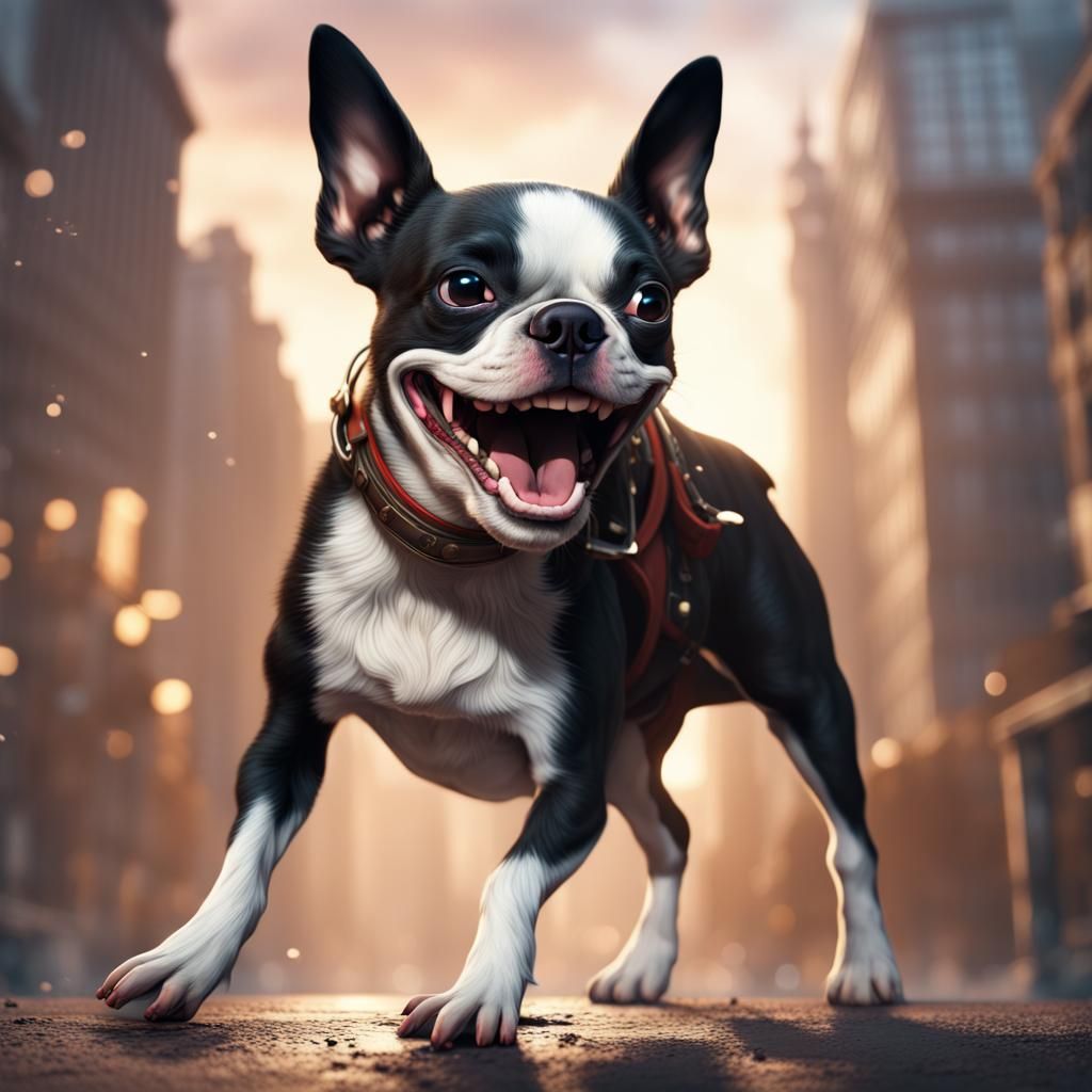 Boston Terrier Laughing