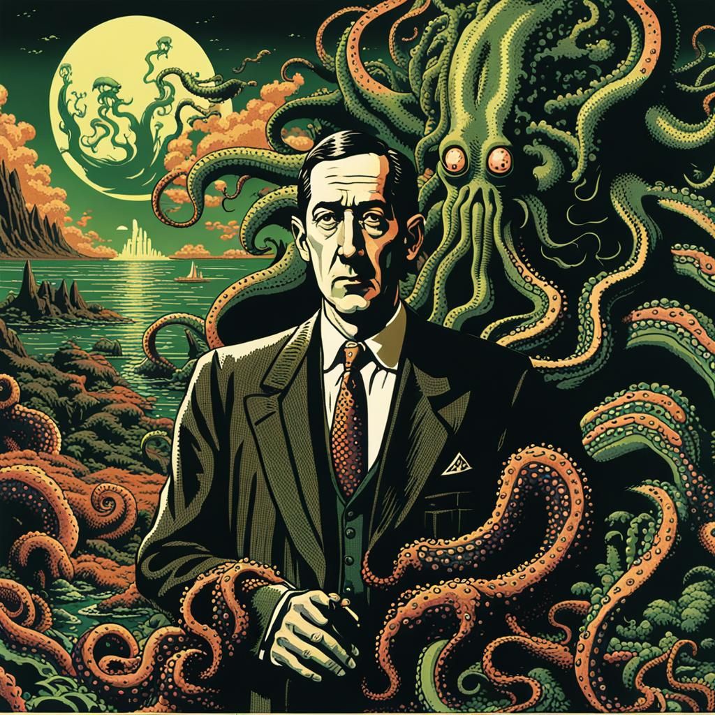 H.P. Lovecraft: Against the Cult of Cthulhu - AI Generated Artwork ...