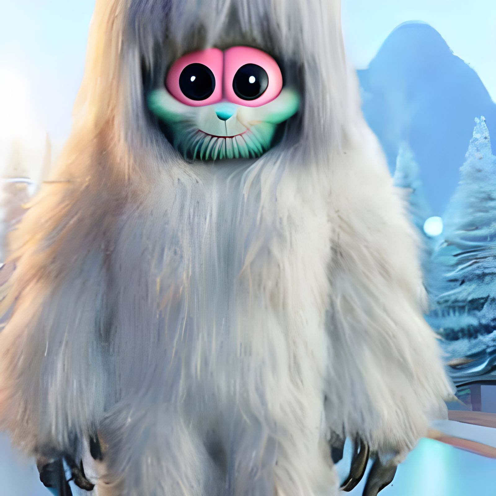 Yeti with Neon Face AI Generated Artwork NightCafe Creator