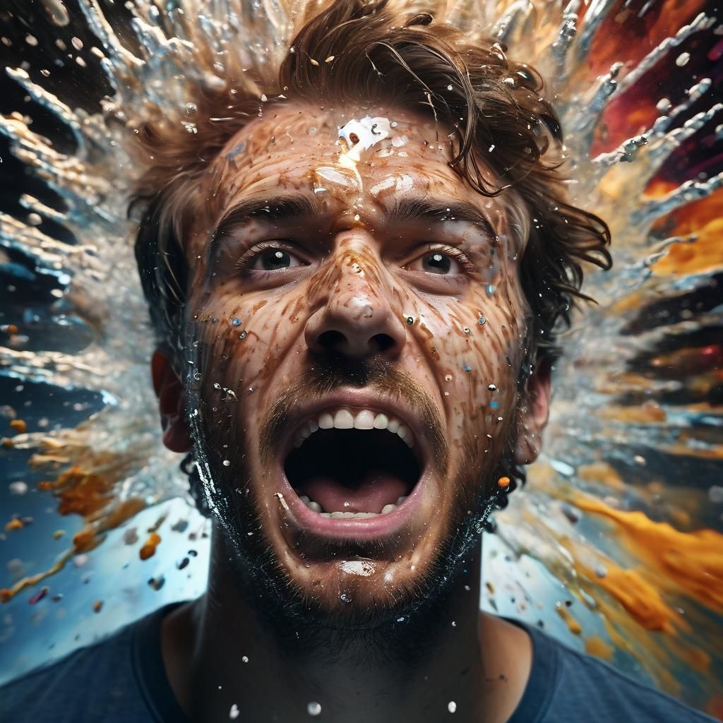 Cosmic Explosion Portrait with Reflections