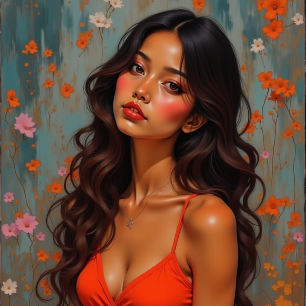 <lora:Radiant Combustion:1.0> Beautiful exotic woman, color