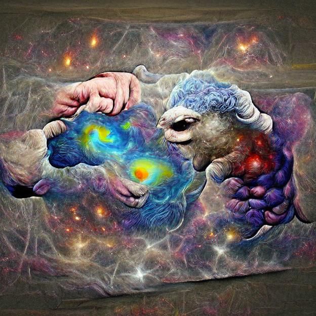 Creation of the universe by a cosmic sheep
