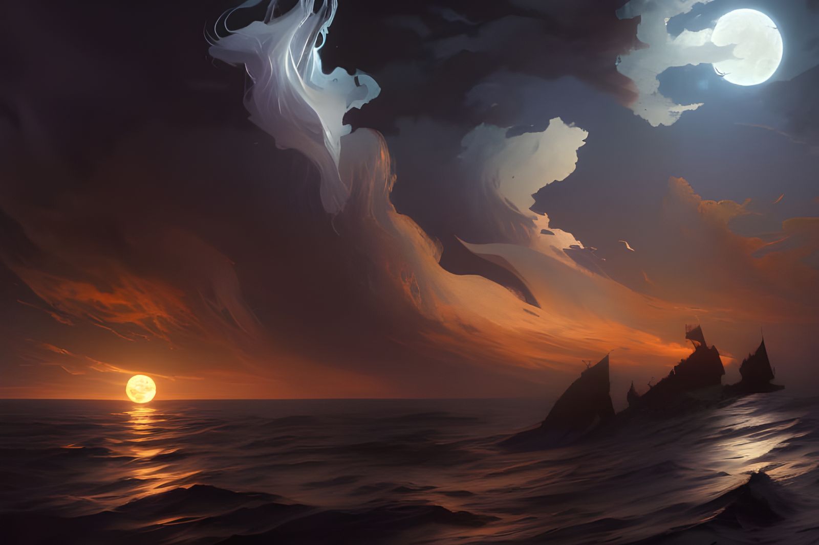 Whirling clouds