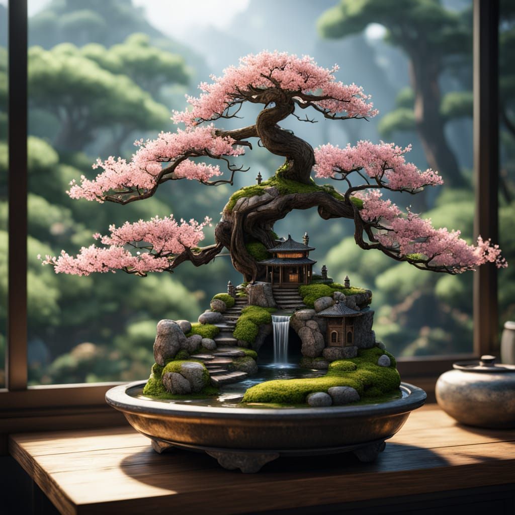 Creation with a pink Bonsai  by @Lucyaan