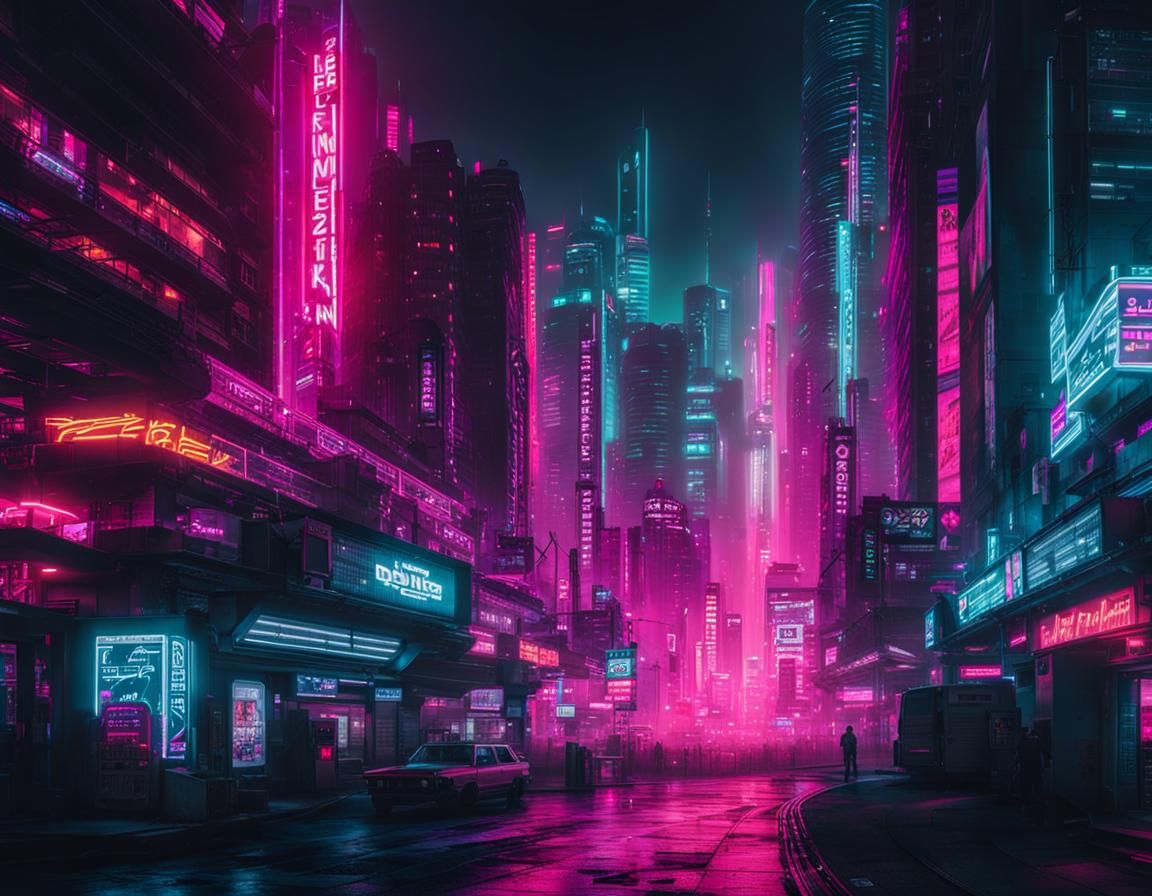 Neon View 3 - AI Generated Artwork - NightCafe Creator