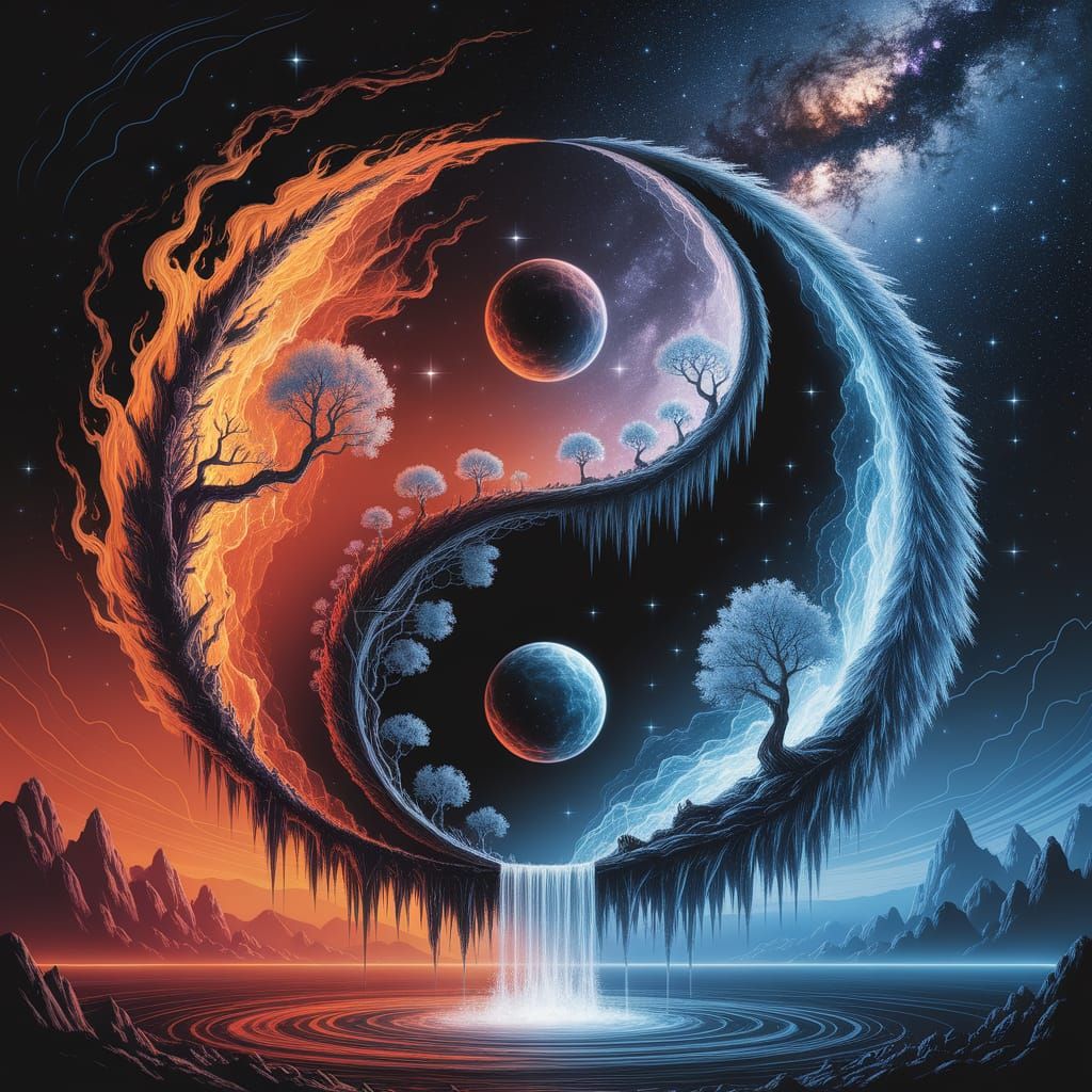 Opposites Yin-Yang, Fire-Ice 20250809 #DC1031  by @JuliaMarDi
