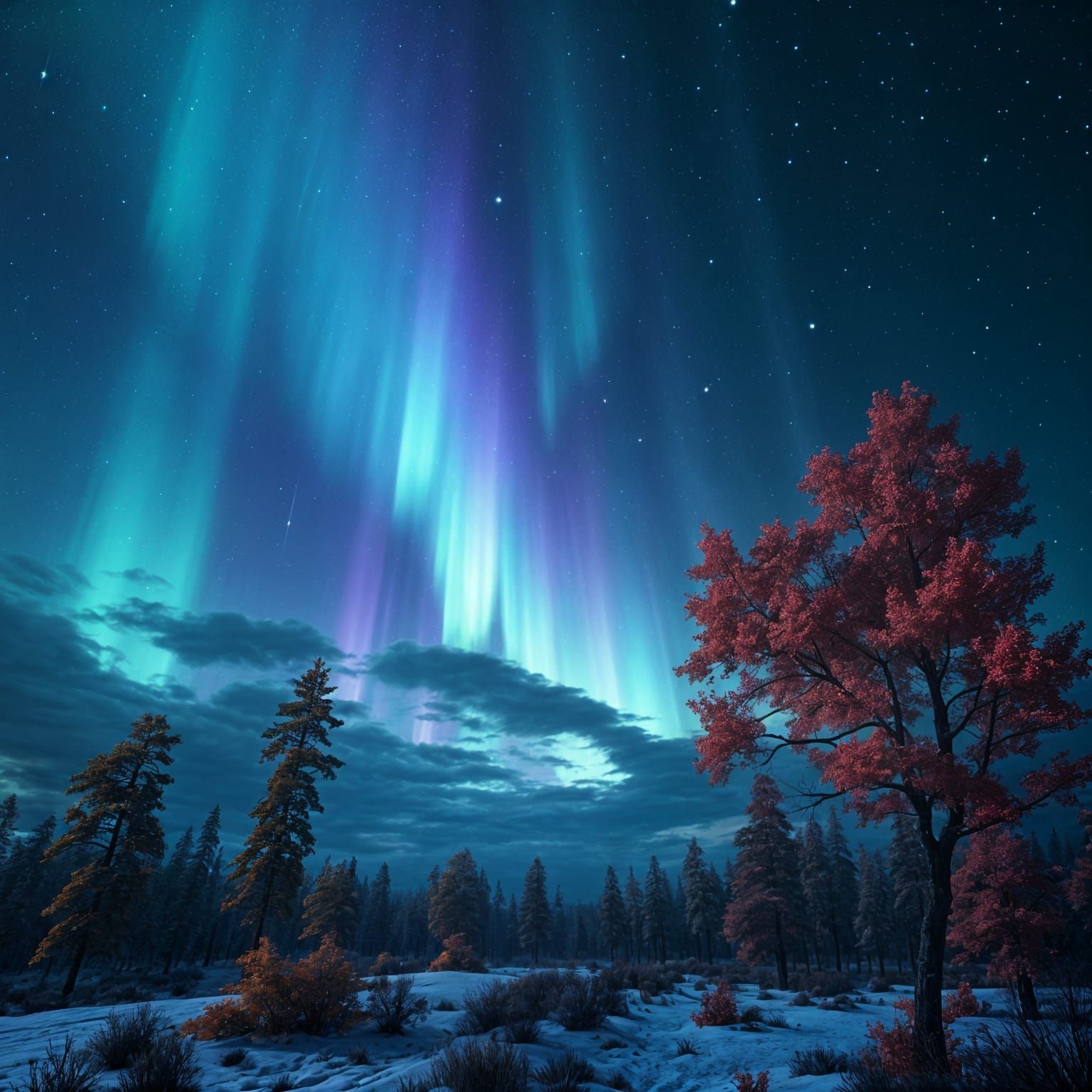 Aurora borealis in wild Lapland autumn night sky  by @Aspen