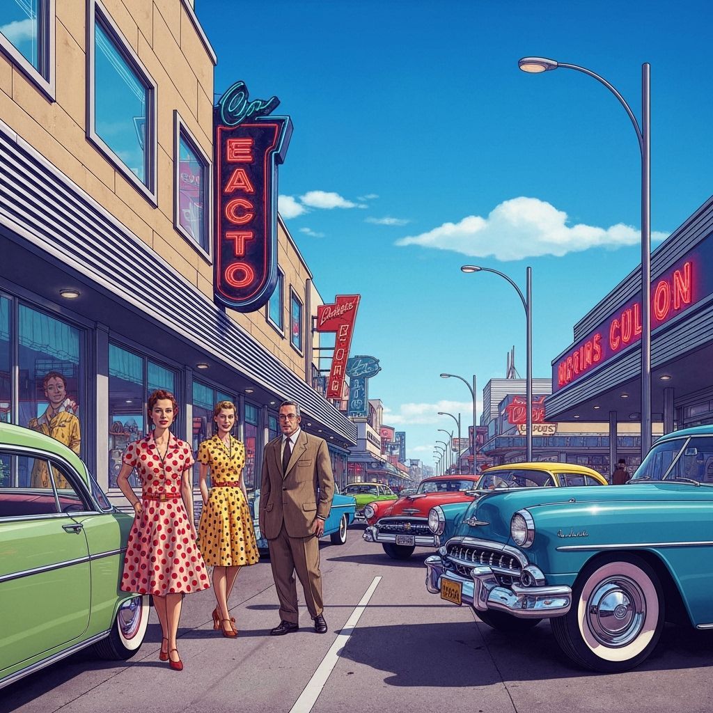 photoréaliste rétro inspirée des années 1950, avec une palette de couleurs vives et saturées caractéristiques ...  by @Abri 