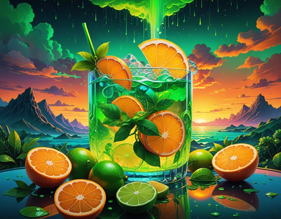 Neon Green and Orange  by @Sasha