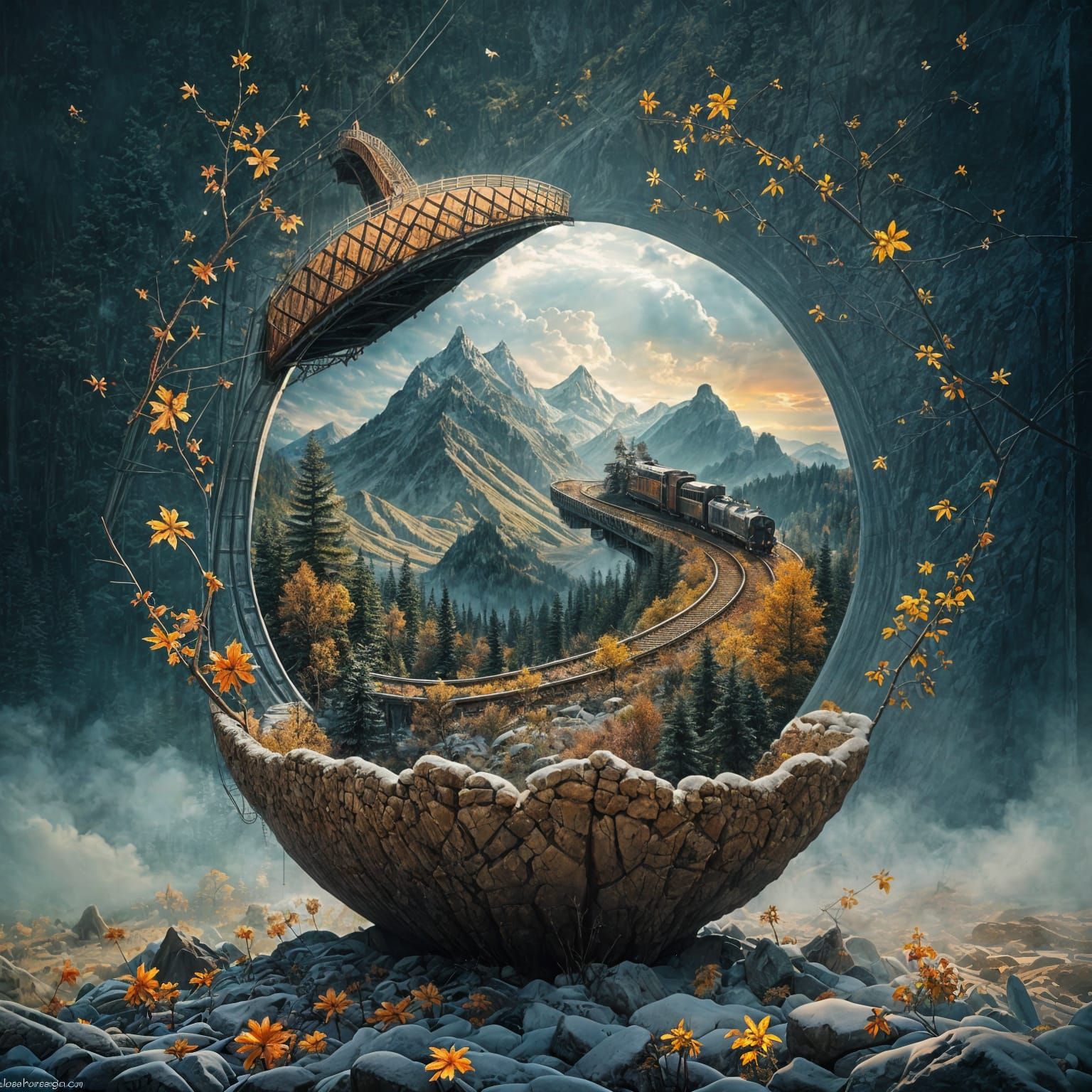 Fall train  by @KRoseCarol