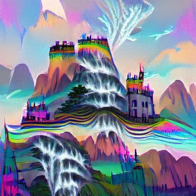 Psychedelic fantasy castle