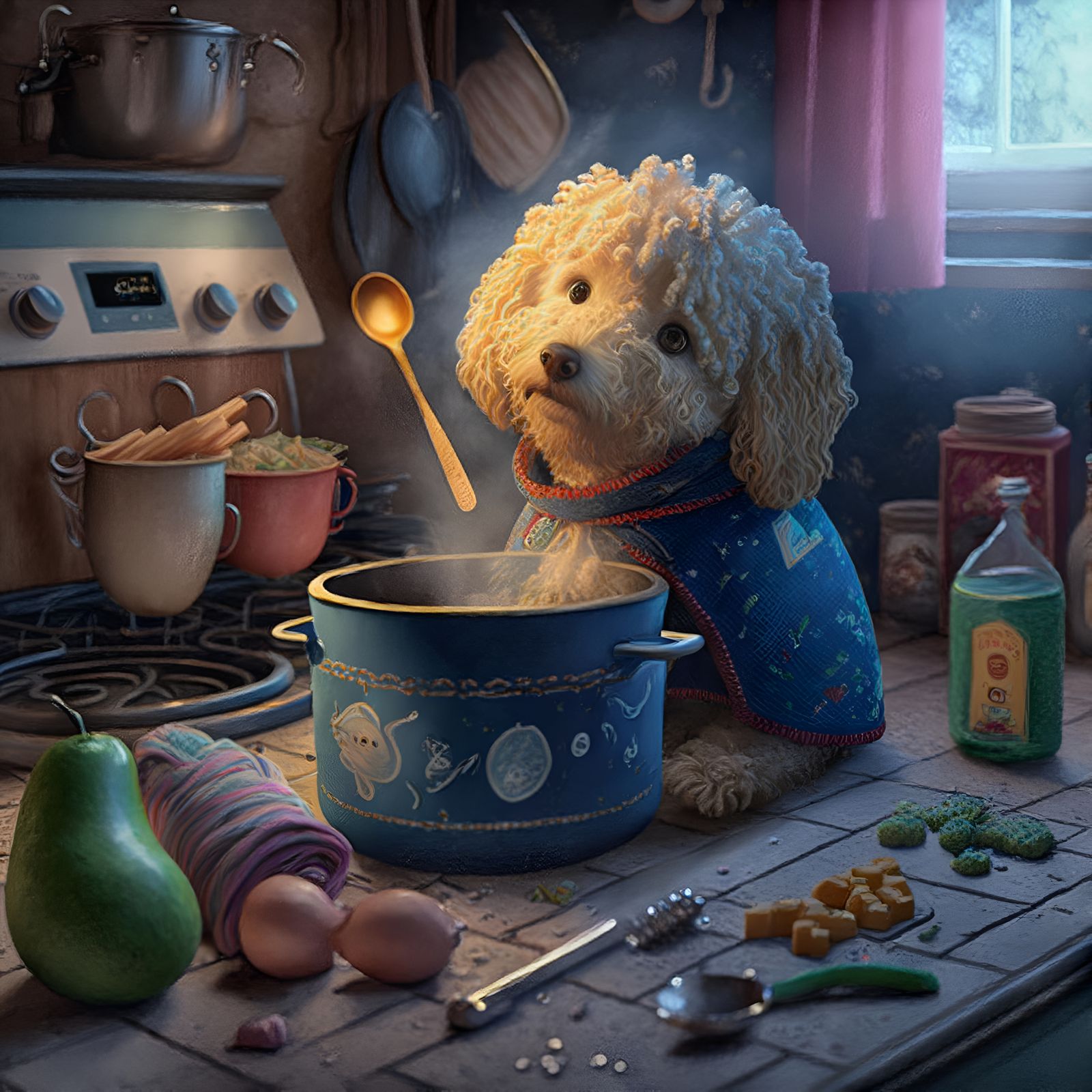 Poodle Noodle (with a floating Spoondle?)