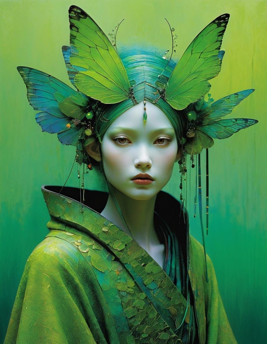 otherworldly android geisha fairy