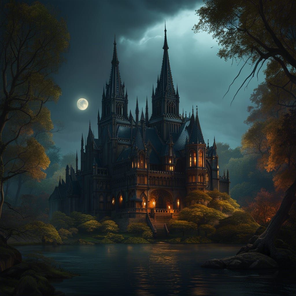 Gothic cathedral in the middle of a swamp  by @Taty