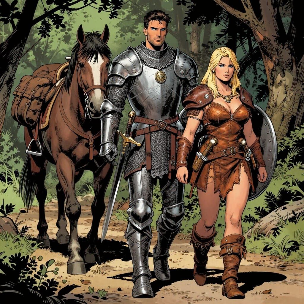 Masterpiece, intricate details. A handsome 6 foot tall, male paladin with deep blue eyes, dark brown hair cut in a short...