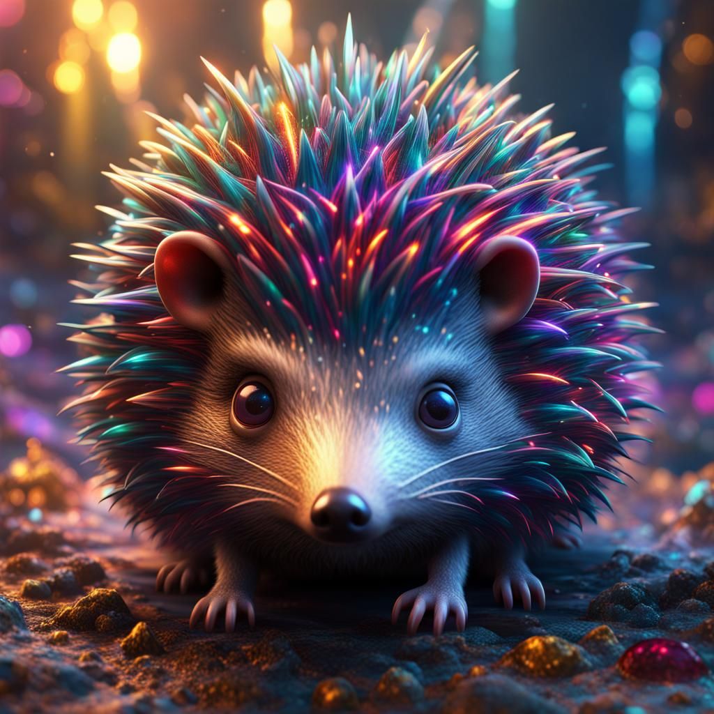 sparkly hedgehog AI Generated Artwork NightCafe Creator