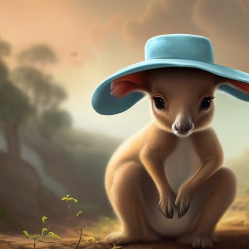 cute baby kangaroo  by @LawlessArtist
