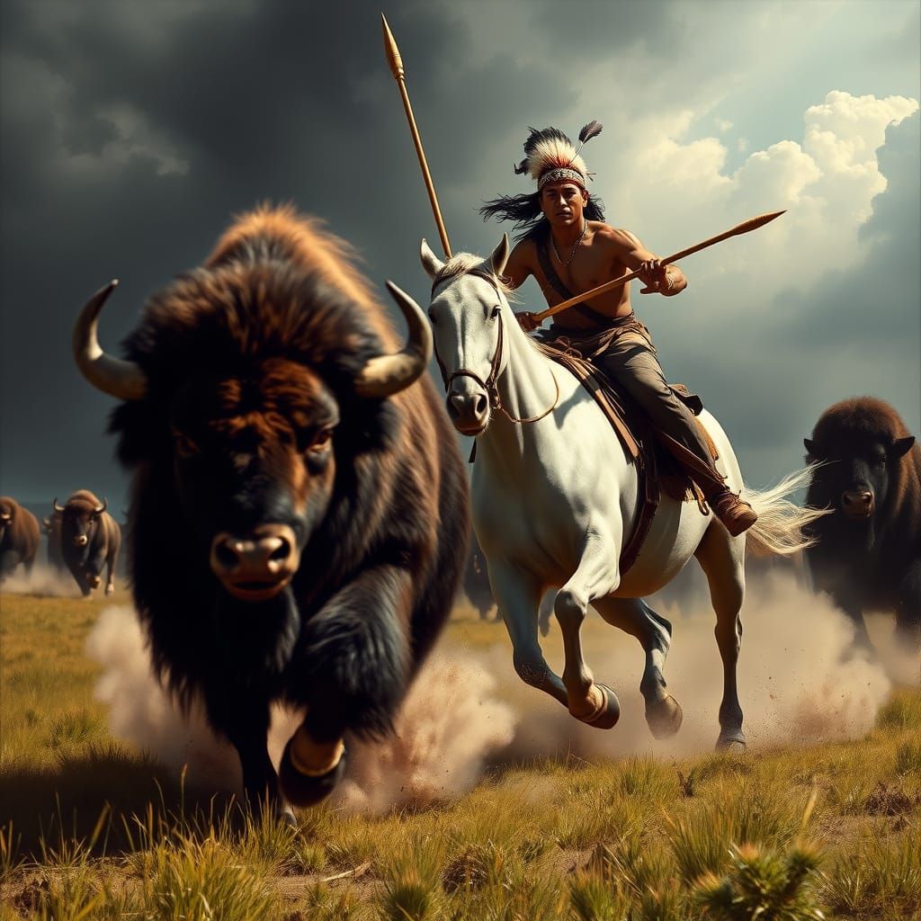 Bison Hunting  by @Ixchel