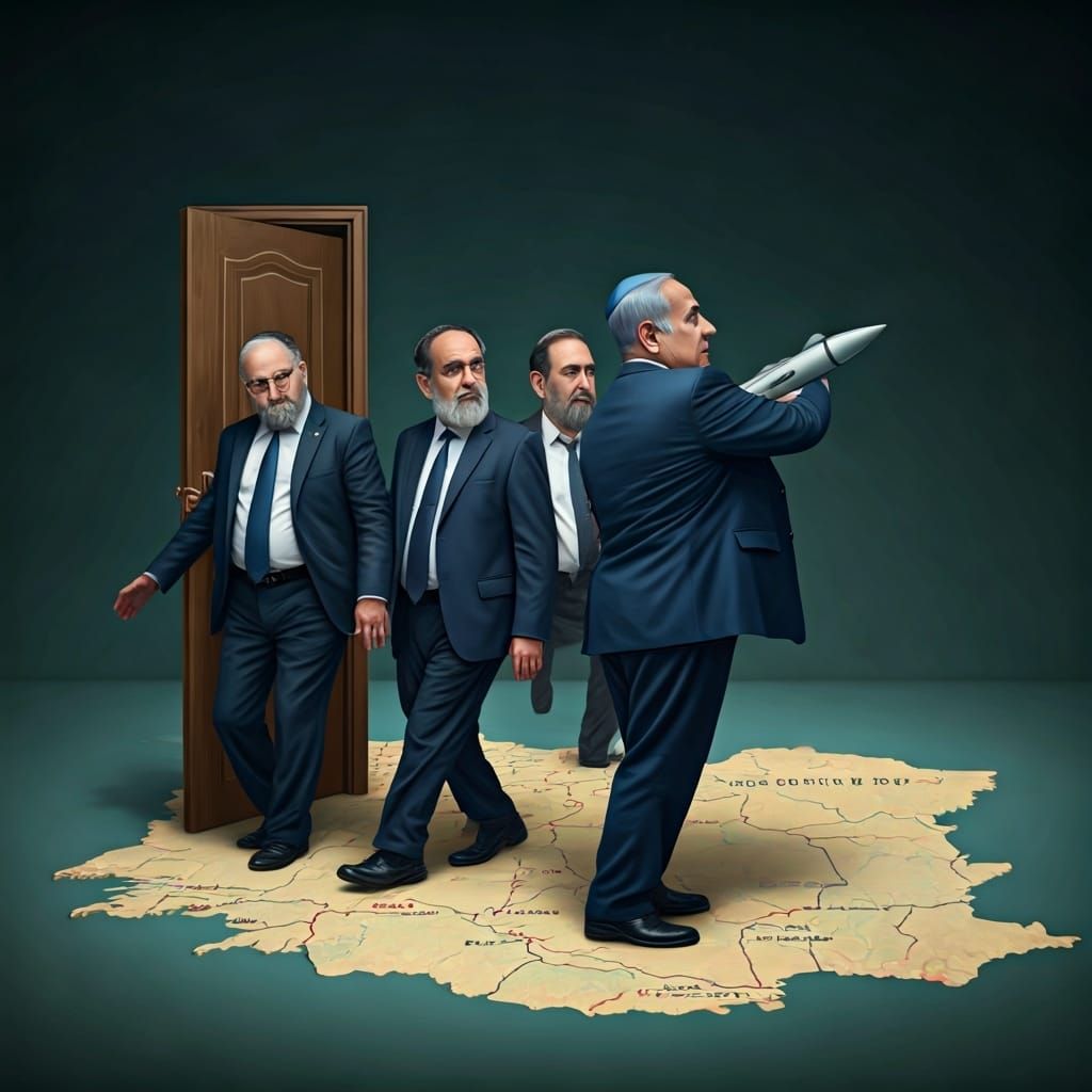 Political Blocking Scene in Realistic Style