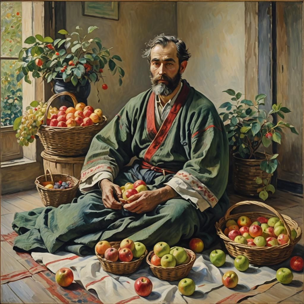 Impressionist Still Life with Fruit Baskets