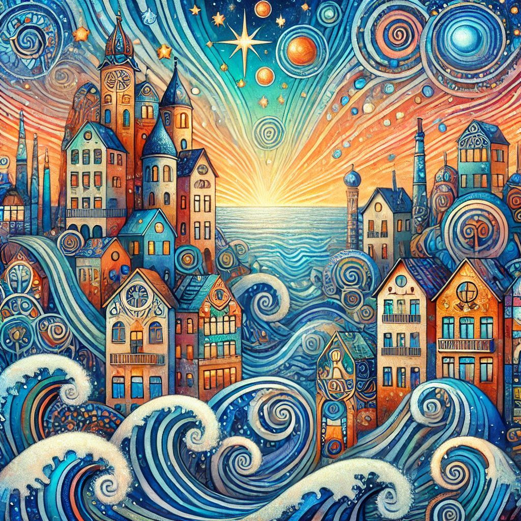 Whimsical seaside town