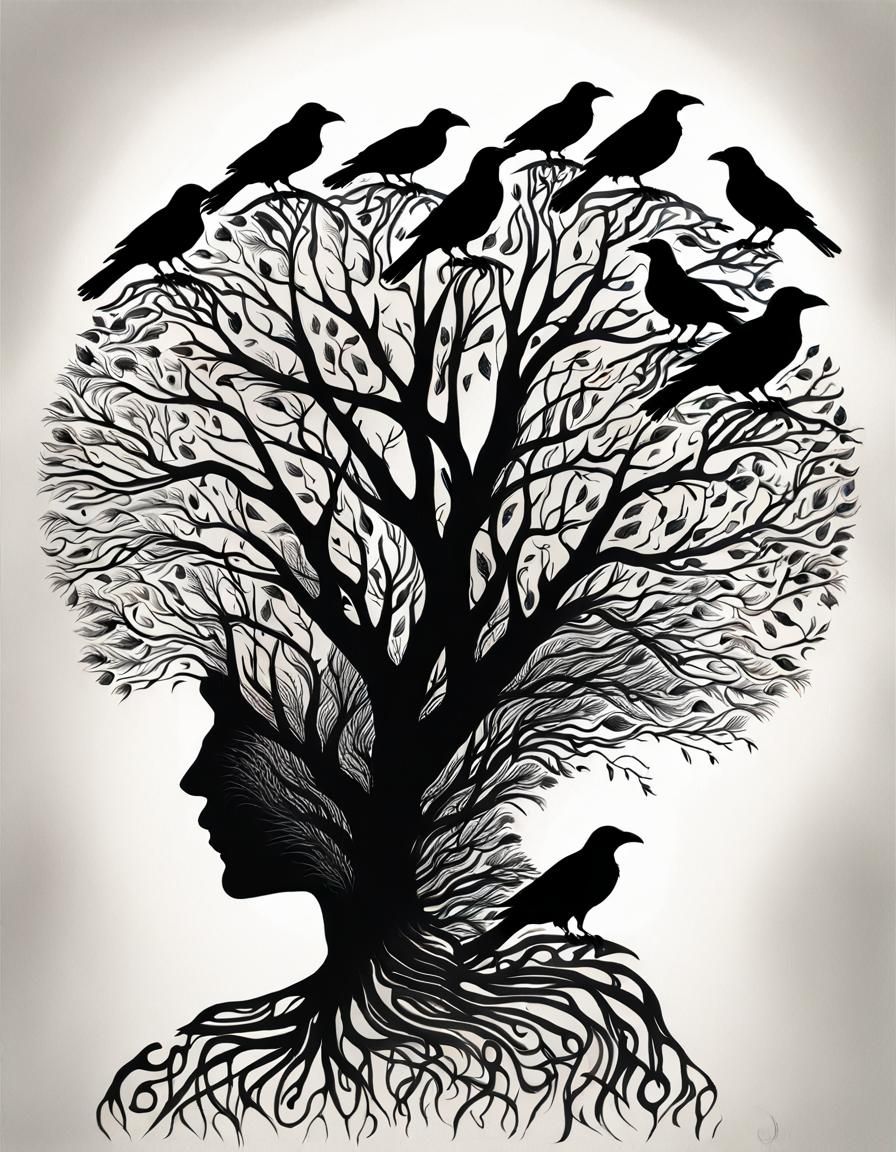 Tree and raven