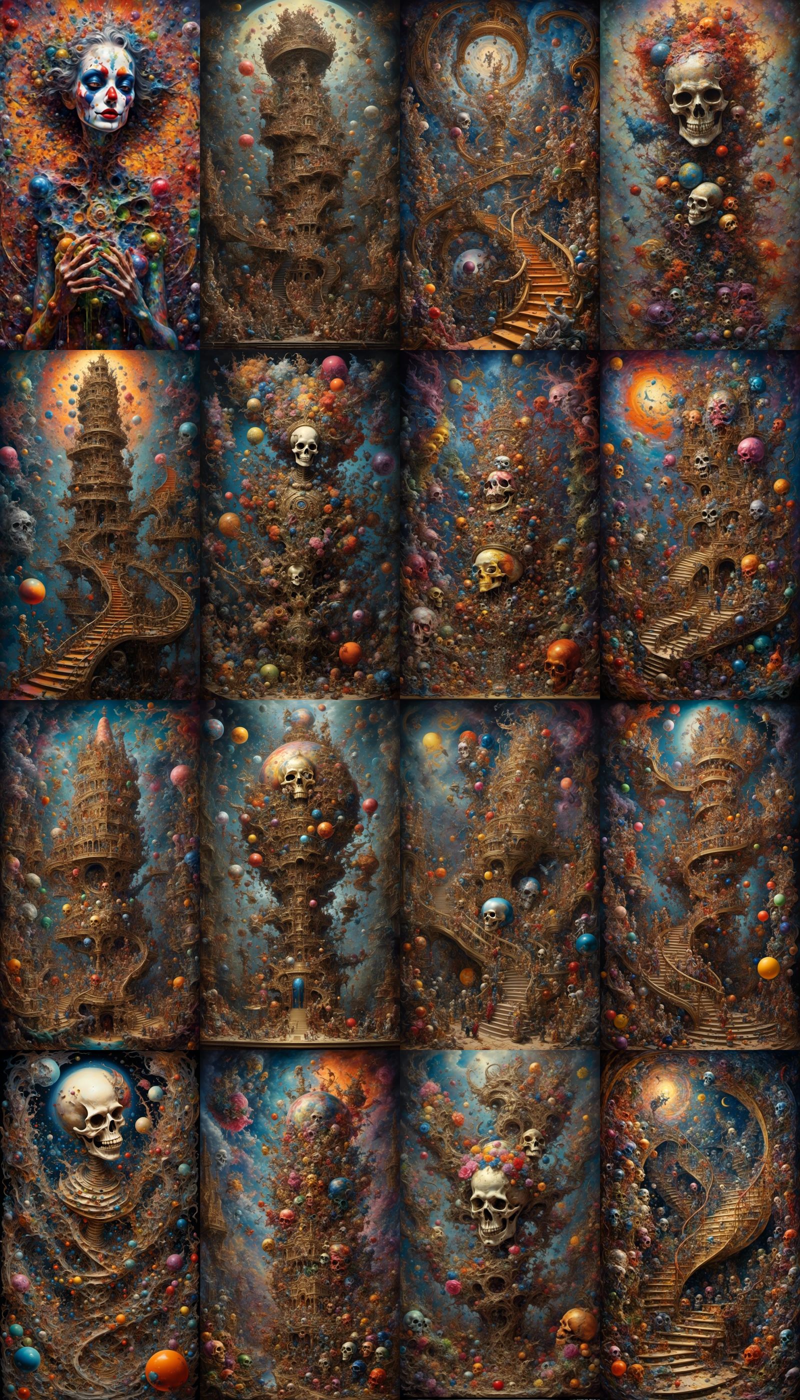 Paint the spiral of life and death, a hyperdetailed maximali...