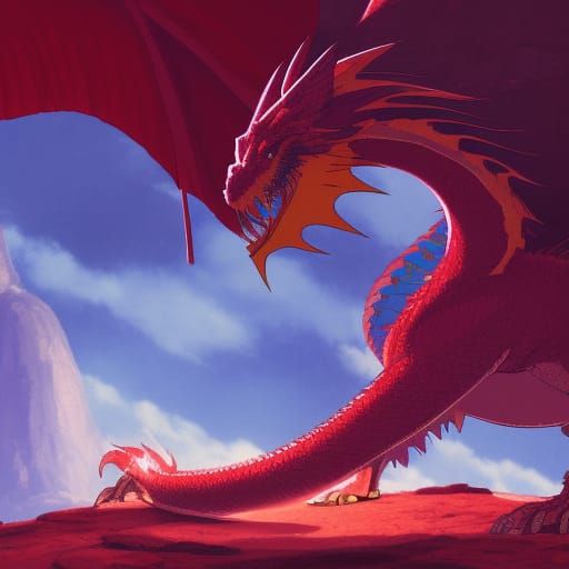 Ancient Red Dragon - AI Generated Artwork - NightCafe Creator