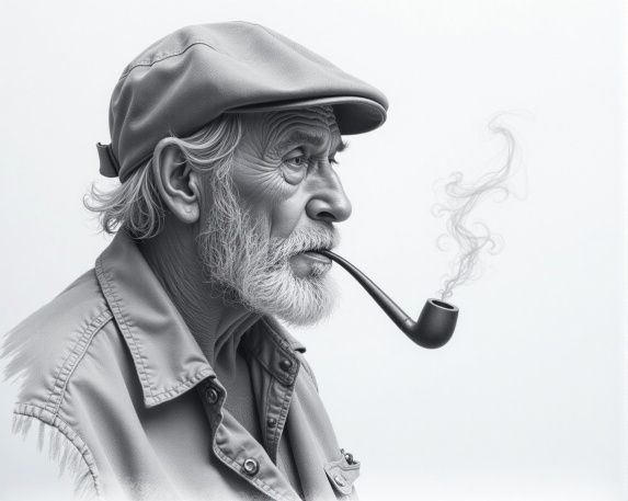 Old man smoking a pipe