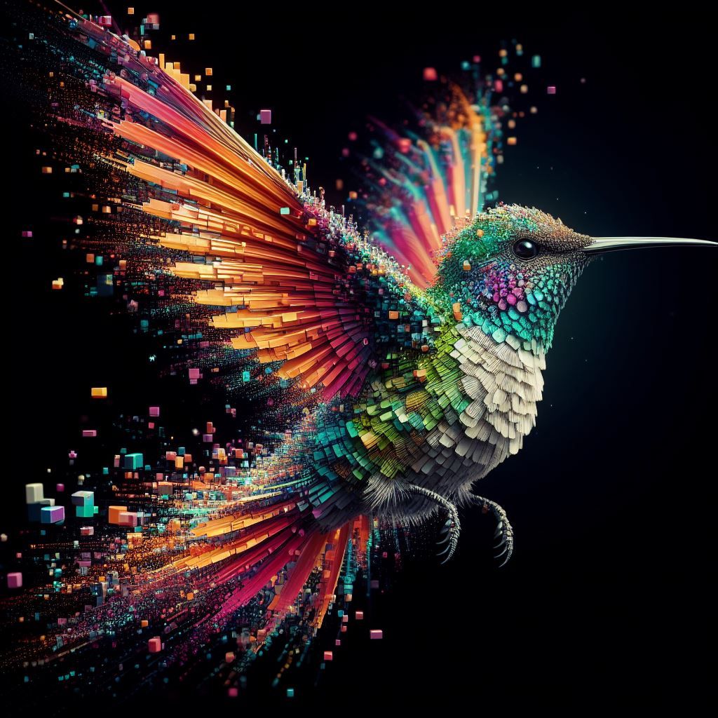 Pixelated Flight  by @GrandmaM