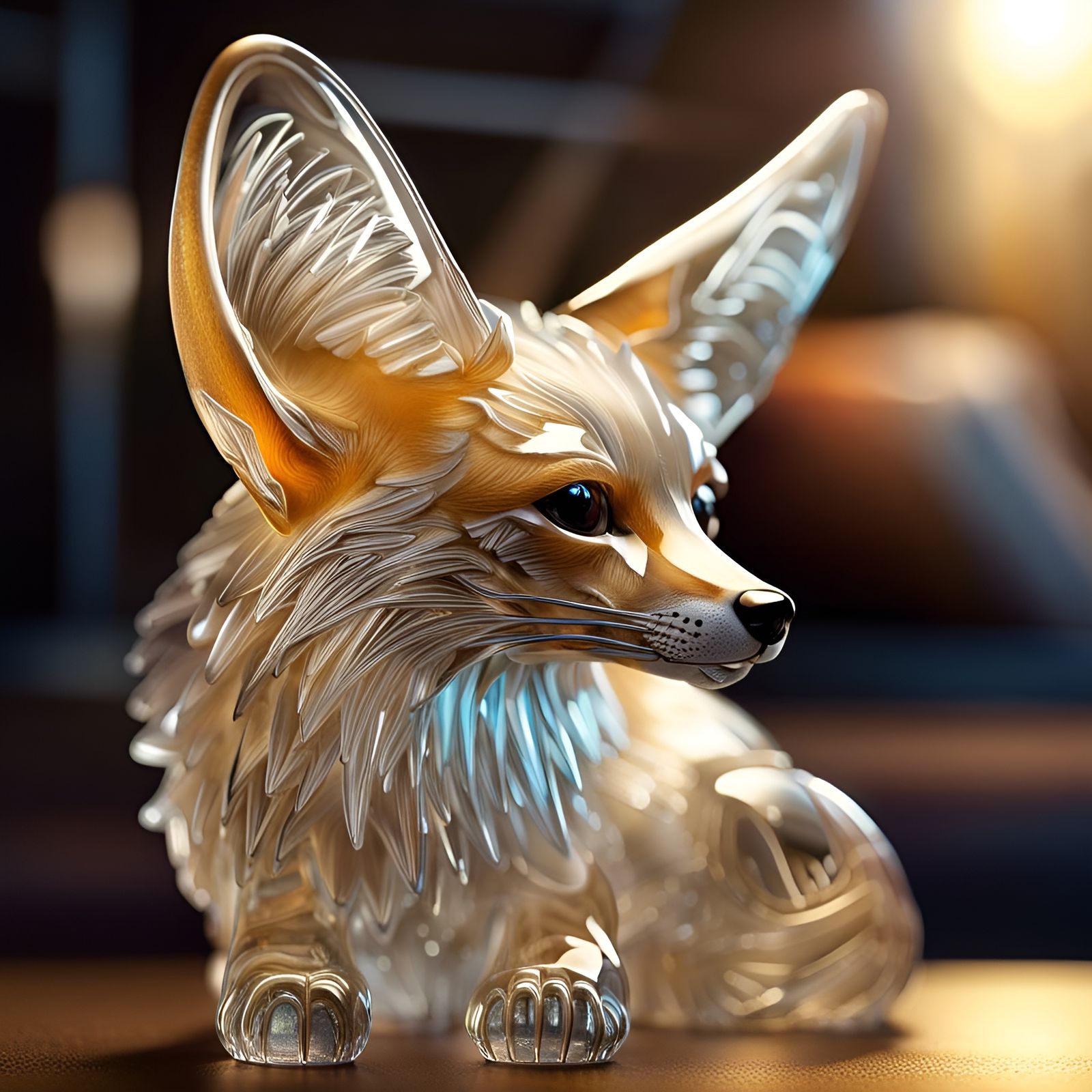 Fennec fox made of glass - AI Generated Artwork - NightCafe Creator