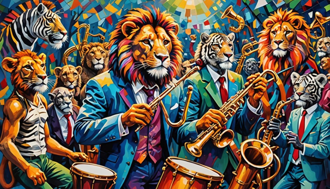 zoo animals jazz band