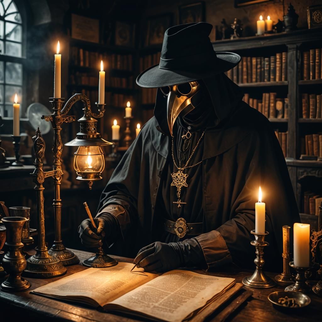 medieval plague doctor doing research  by @Daleone