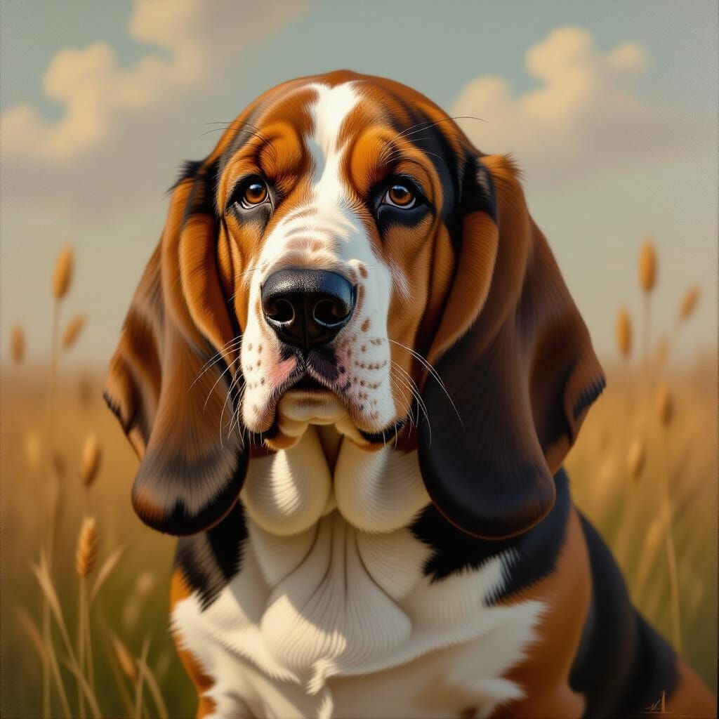 Basset hound realistic dog  by @MightyThor