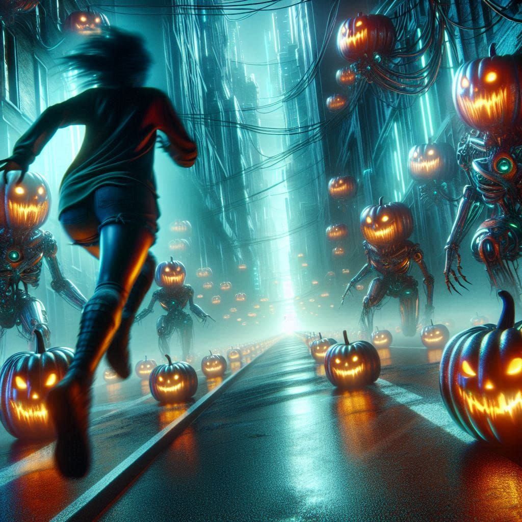 Futuristic Halloween nightmarish