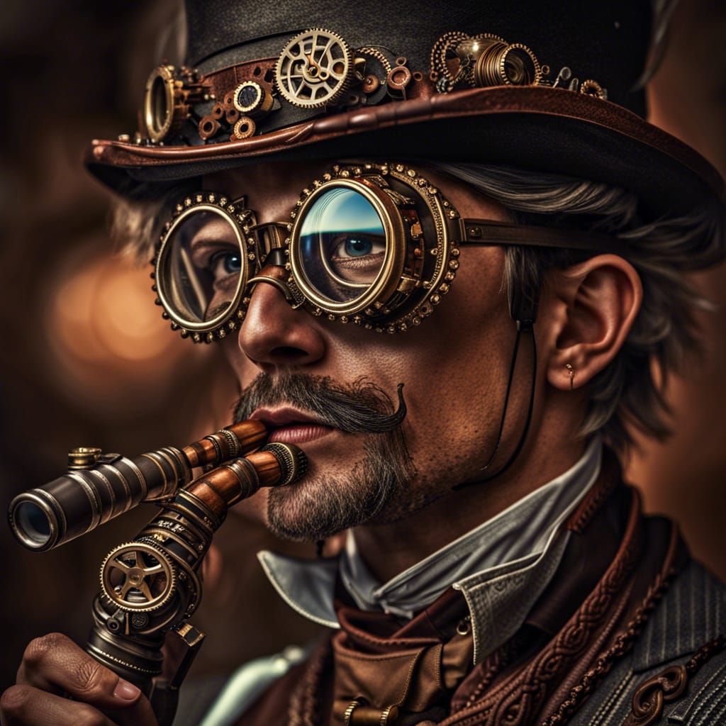steampunk man  by @ArtisticAlgorithm