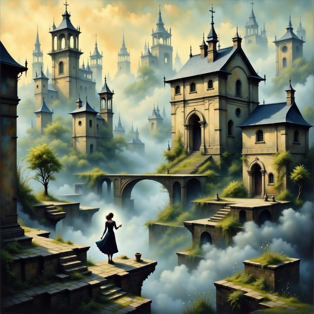 Romantisch: Zwei Silhouetten im Abendlicht, verschwommen wie durch Nebel oder Glas, mit sanften Pastelltönen.
<lora:FluxWispy:1.0> <lora:Sto...