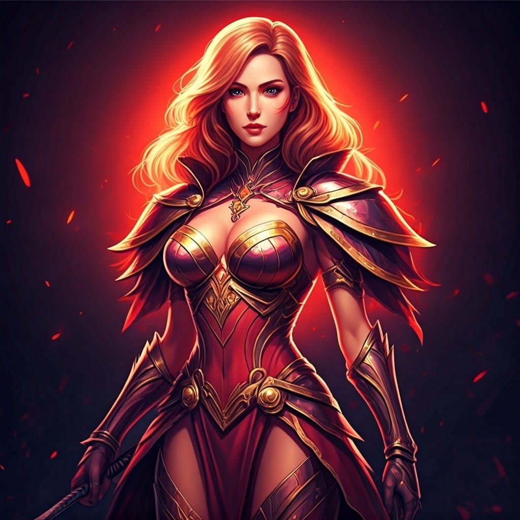 Vibrant Anime-Inspired Heroine in Dynamic Pose