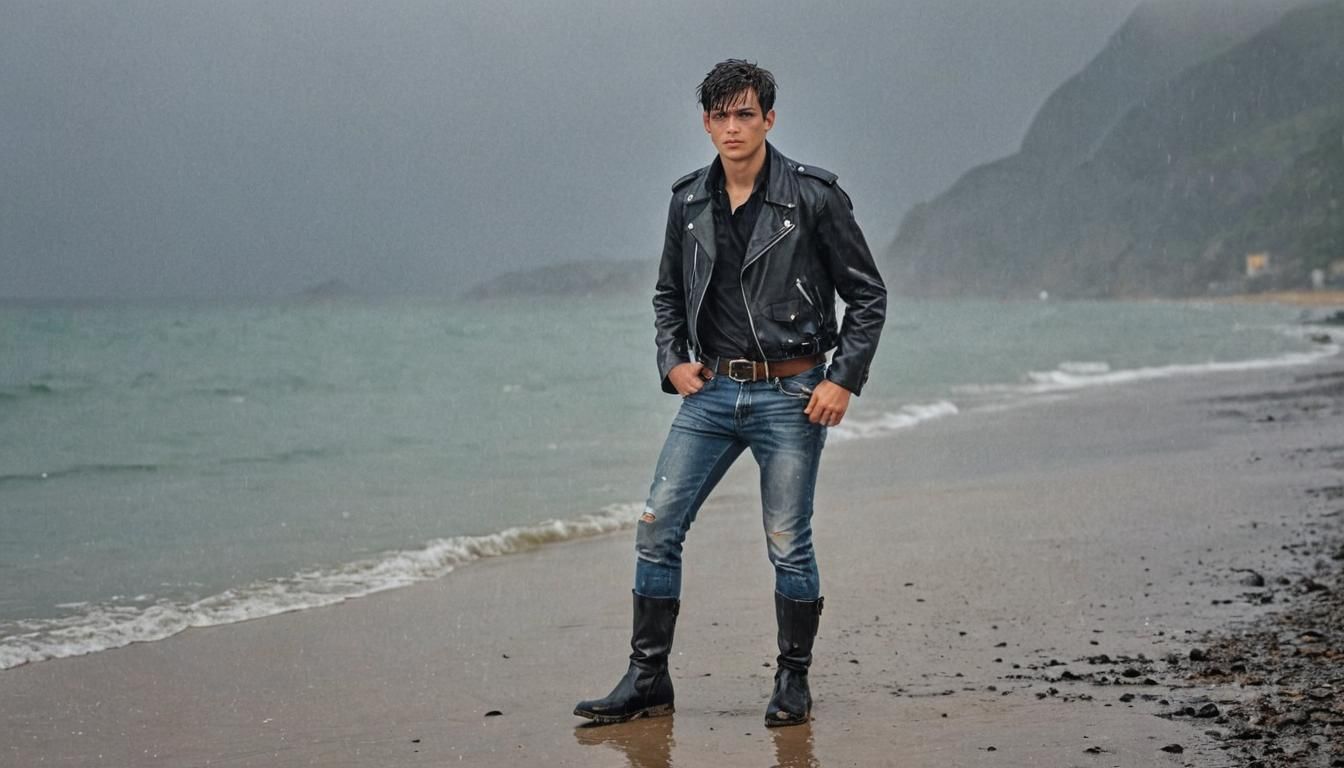 Boy in the rain