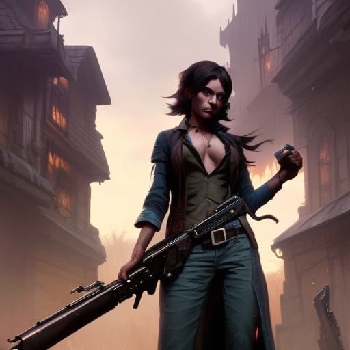 "Janie's Got A Gun" epic dark fantasy masterpiece, 8k resolu...