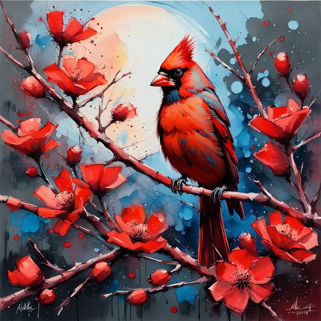 Northern cardinal   by @Skyangel