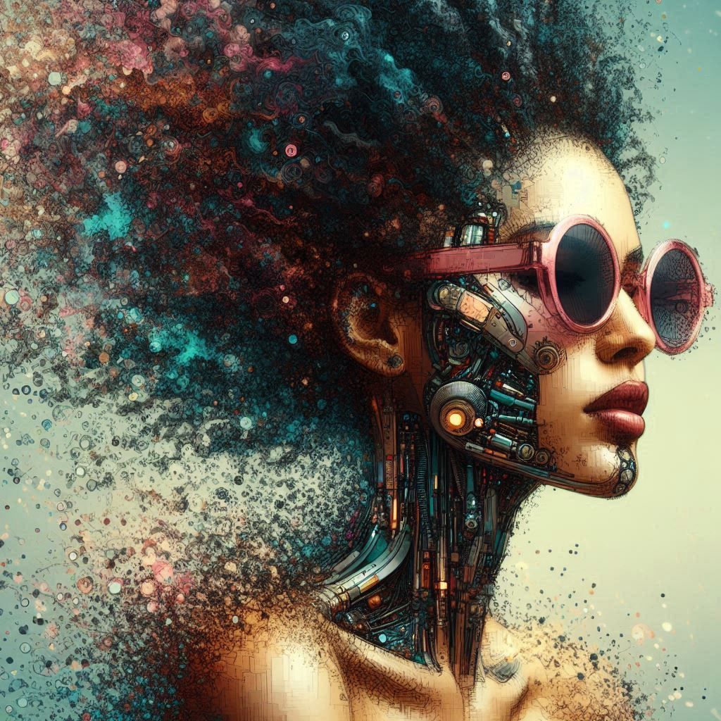 double exposure beautiful fantasy DALL-E 3 portrait landscape..