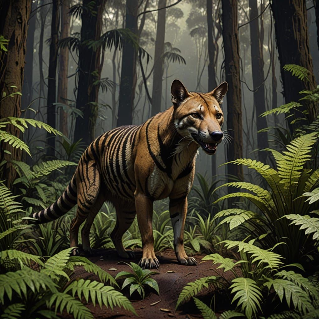 Tasmanian marsupial wolf  by @Marc Berger