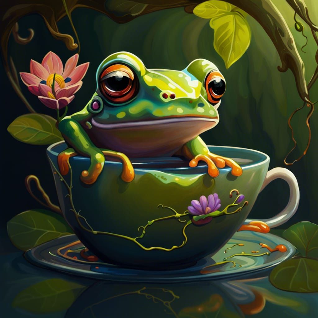 Teacup frog AI Generated Artwork NightCafe Creator