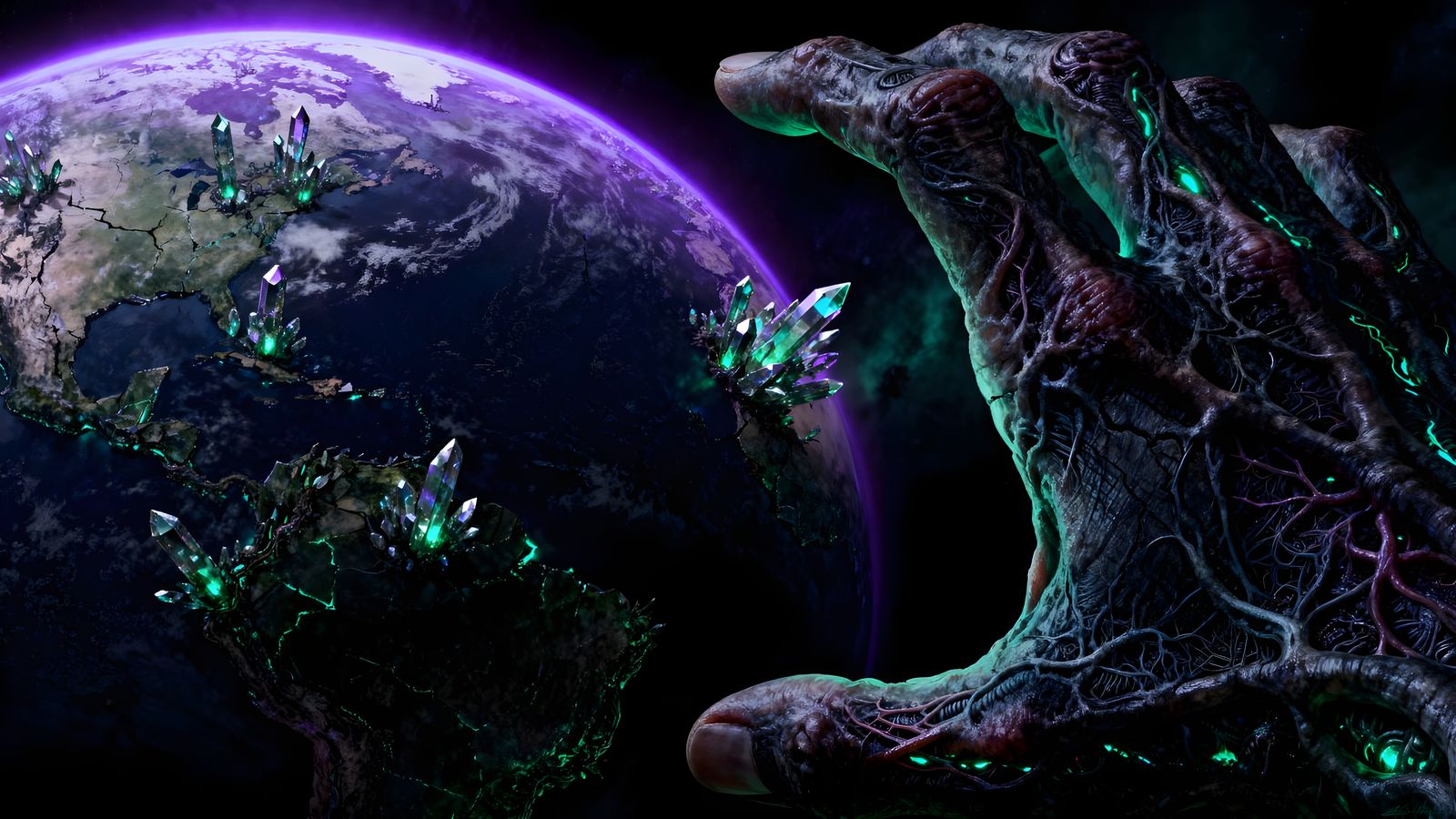 ‘I observe the enormity of this creature’s hand as it envelops an alien world’.  by @Brooky