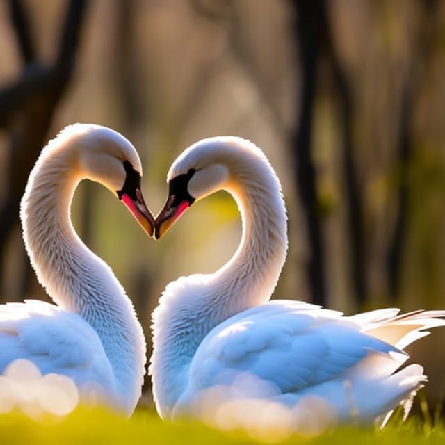 Two swans making a heart  by @Maarten Smeets